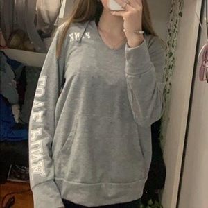 pink victoria secret thin grey hooded top